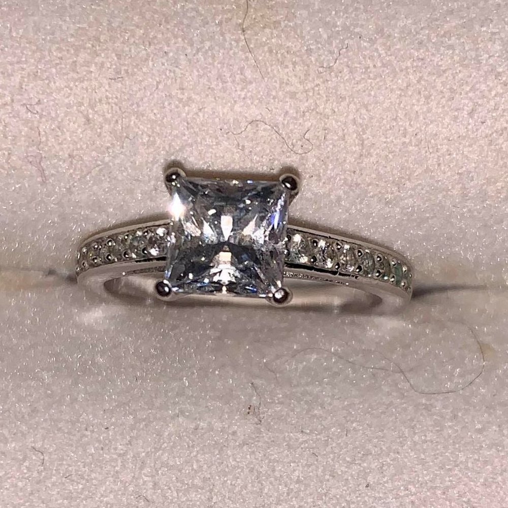 Swarovski Crystal Square Ring (Size 6)